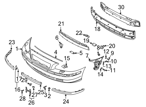2004 Volvo XC70 Bumper & Components - Front