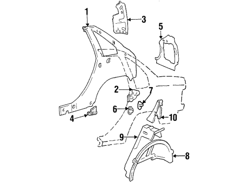 1993 Volvo 850 Reinforcement Plate, Driver Side Diagram for 3509204