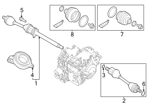 2023 Volvo XC90 Drive Axles - Front Diagram 1