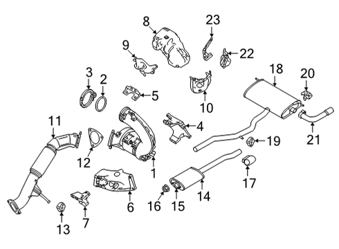 2022 Volvo XC60 Front Muffler Gasket Diagram for 31493459