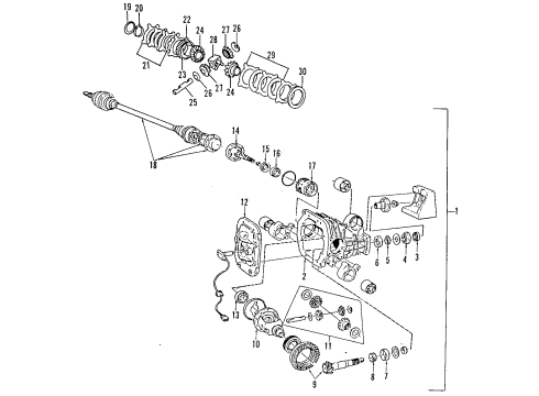1992 Volvo 960 Rear Axle, Differential, Propeller Shaft