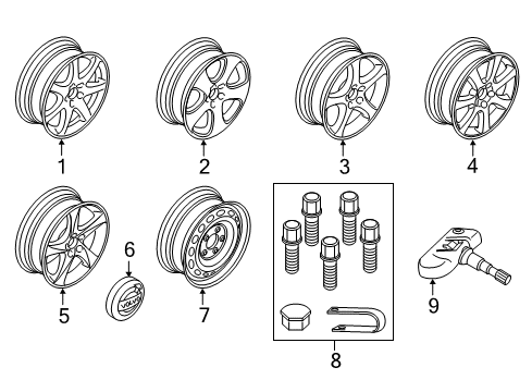 2015 Volvo V60 Cross Country Wheels Diagram 1