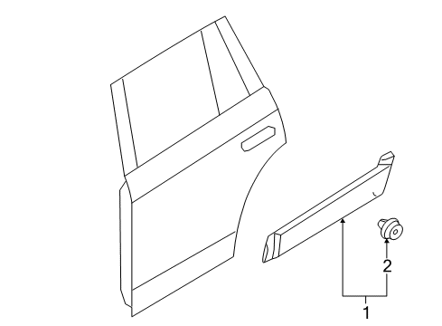 2019 Volvo XC90 Exterior Trim - Rear Door Diagram 1