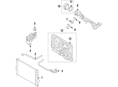 2009 Volvo S80 Cooling System, Radiator, Water Pump, Cooling Fan Diagram 5