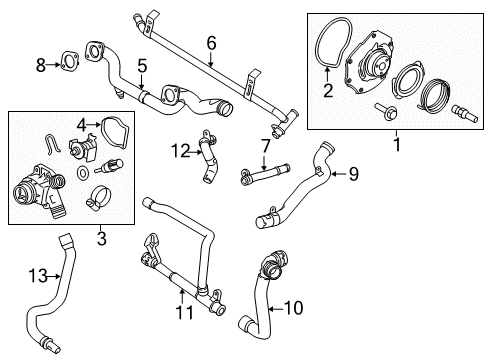 2016 Volvo V60 Water Pump Diagram for 31293303
