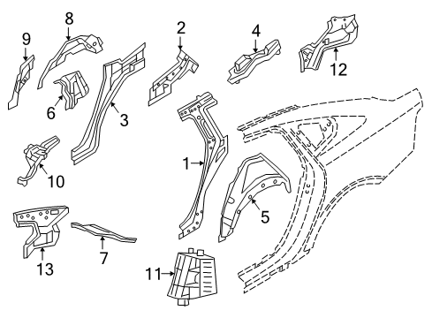 2023 Volvo S90 Inner Structure - Quarter Panel
