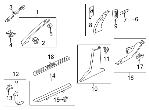 2017 Volvo V60 Cross Country Interior Trim - Pillars, Rocker & Floor