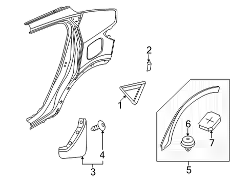 2023 Volvo C40 Recharge Exterior Trim - Quarter Panel