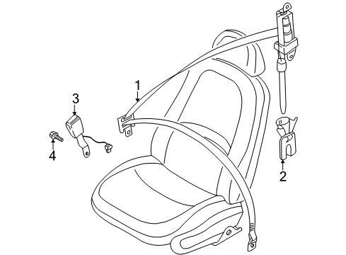 2004 Volvo V40 Front Seat Belts