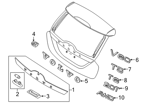 2017 Volvo V60 Cross Country Exterior Trim - Lift Gate