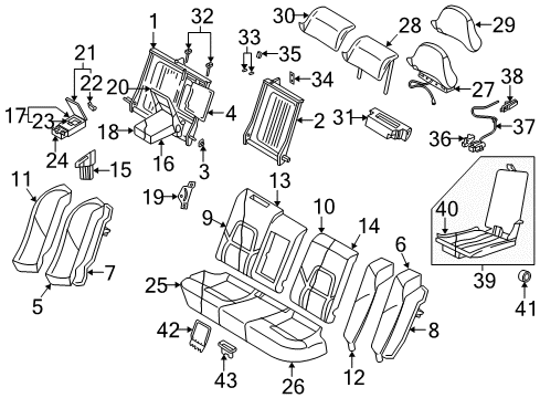 2002 Volvo S60 Rear Seat Components