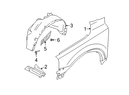 2010 Volvo XC90 Fender, Front Diagram for 30796494