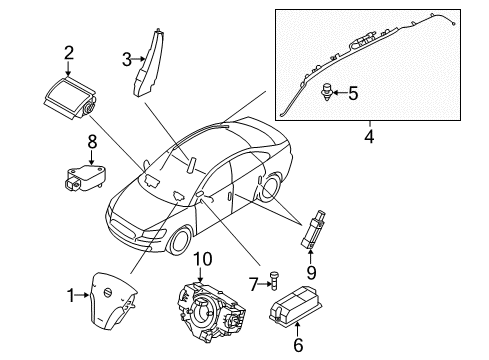 2009 Volvo V50 Air Bag Components