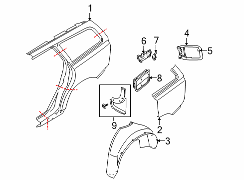2009 Volvo V50 Quarter Panel & Components, Exterior Trim