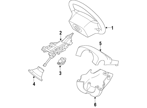 2010 Volvo S80 Steering Wheel, Beige Diagram for 30741372
