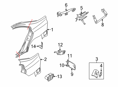 2002 Volvo S60 Quarter Panel & Components, Exterior Trim