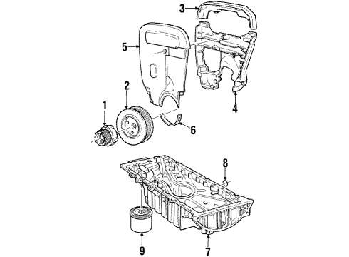 1994 Volvo 850 Outer Timing Cover Diagram for 9458048