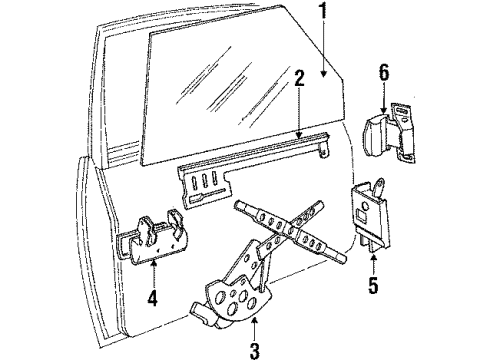 1989 Volvo 245 Front Door - Glass & Hardware