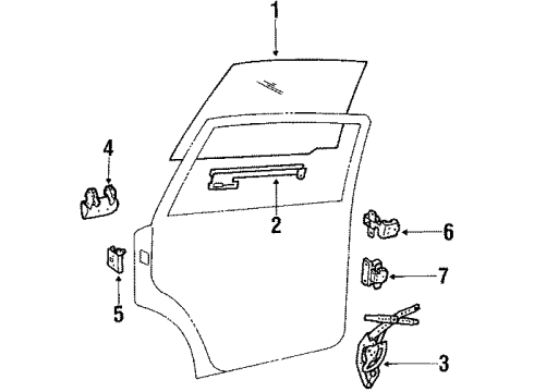 1988 Volvo 245 Rear Door - Glass & Hardware