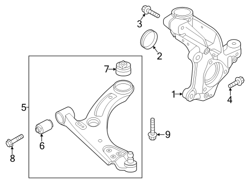 2021 Volvo XC40 Recharge Lower Control Arm, Driver Side Diagram for 31681840