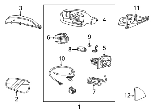 2004 Volvo XC70 Outside Mirrors Diagram 1