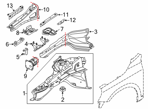 2016 Volvo S60 Cross Country Structural Components & Rails