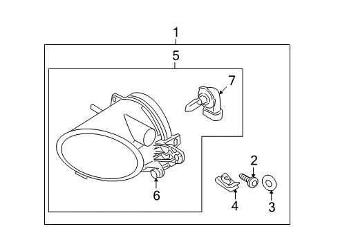2008 Volvo S40 Fog Lamp, Front Diagram for 30764931