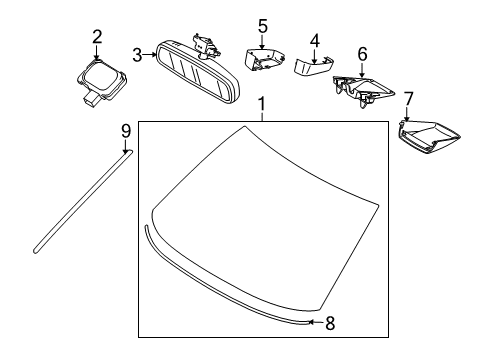 2009 Volvo V70 Windshield Glass, Reveal Moldings