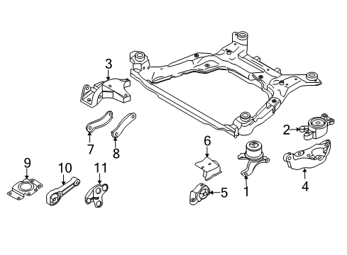 2009 Volvo S80 Engine & Trans Mounting Diagram 1