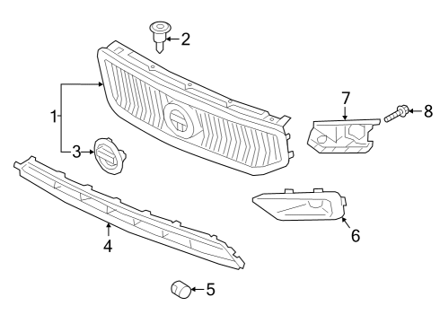 2019 Volvo XC40 Grille & Components Diagram 2