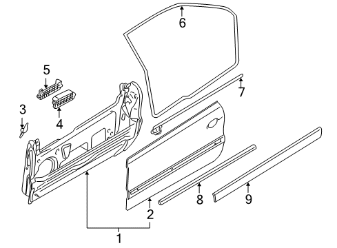 2003 Volvo C70 Door & Components, Exterior Trim