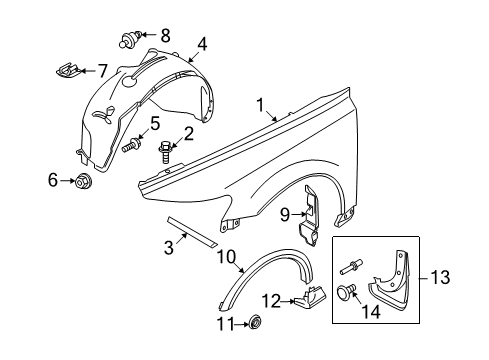 2013 Volvo C30 Fender & Components, Exterior Trim