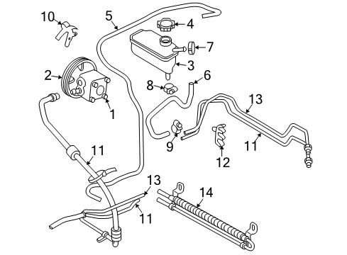 2005 Volvo S80 Power Steering Pump Diagram for 36050558