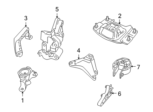 2008 Volvo V50 Engine & Trans Mounting Diagram 1