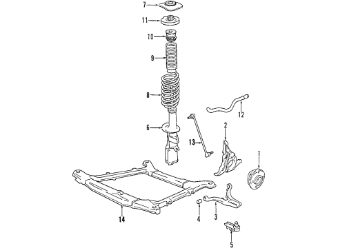 2003 Volvo C70 Front Suspension Components, Lower Control Arm, Stabilizer Bar