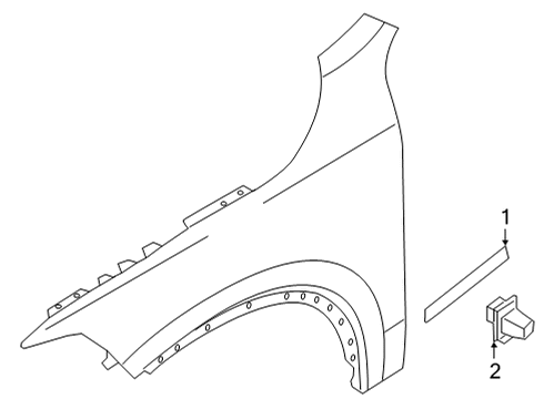 2019 Volvo S90 Exterior Trim - Fender Diagram 1