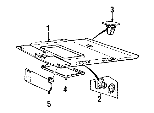 1994 Volvo 850 Interior Trim - Roof Diagram 1