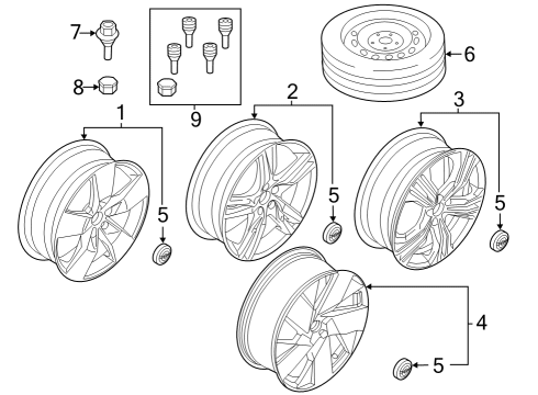 2022 Volvo XC40 Center Cap, White Diagram for 32243630