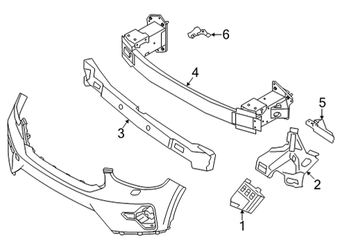 2022 Volvo C40 Recharge Bumper & Components - Front Diagram 1
