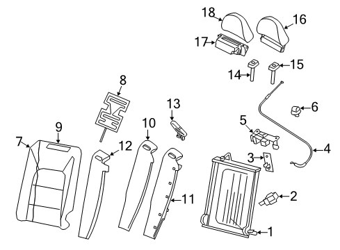 2015 Volvo S80 Rear Seat Components