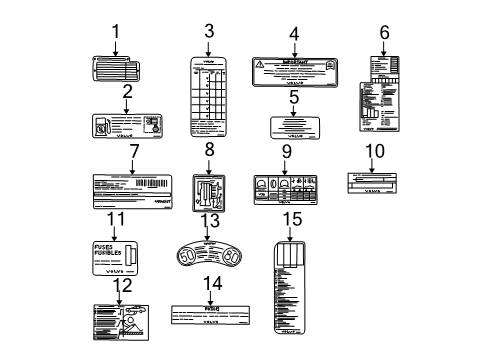 2003 Volvo XC70 Information Labels Diagram 2