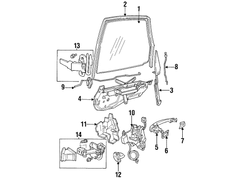1995 Volvo 850 Rear Door - Glass & Hardware