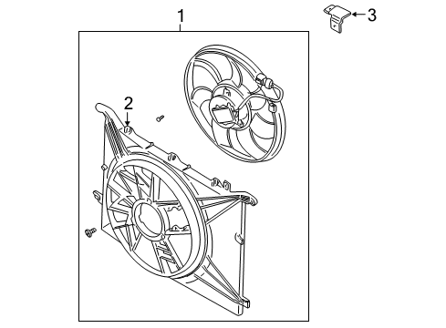 2000 Volvo S80 Cooling System, Radiator, Water Pump, Cooling Fan Diagram 1