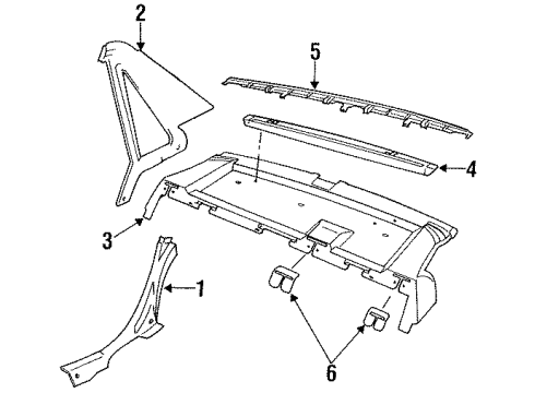 1998 Volvo S90 Interior Trim - Quarter Panels