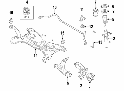 2011 Volvo C30 Front Suspension, Control Arm, Stabilizer Bar Diagram 2