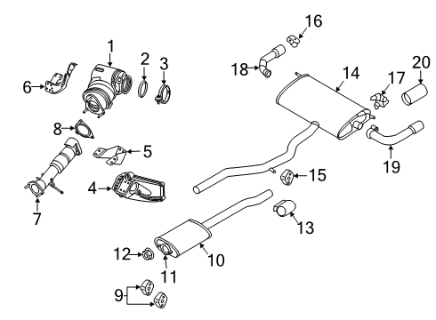 2021 Volvo XC60 Exhaust Components Diagram 3