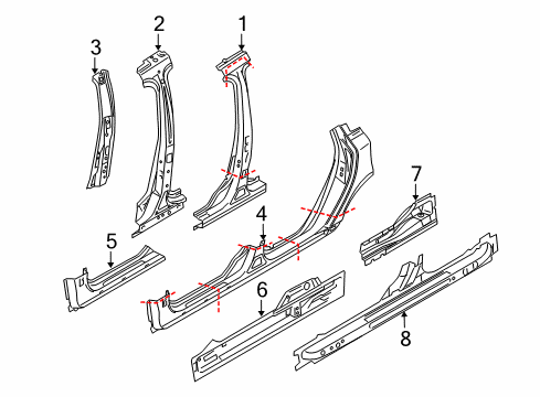 2009 Volvo V70 Center Pillar & Rocker