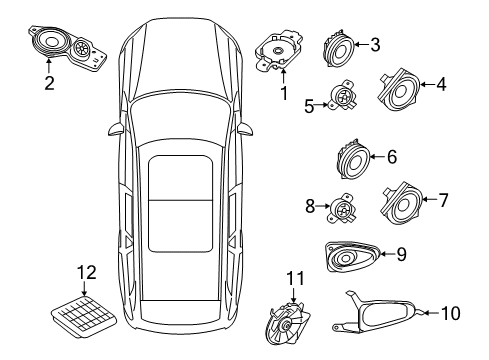 2018 Volvo V90 Cross Country Instrument Panel Speaker Diagram for 31350432
