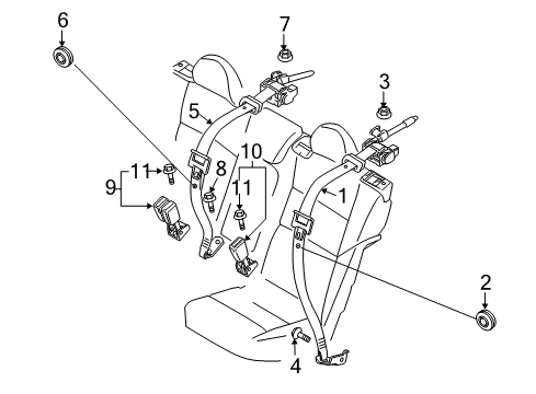 2009 Volvo S40 Rear Seat Belts