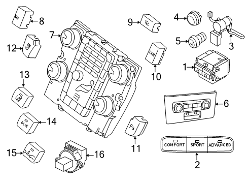 2016 Volvo S60 Cross Country A/C & Heater Control Units
